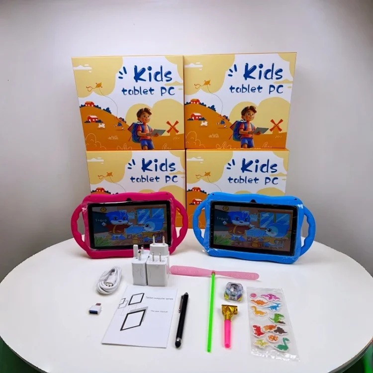 7-inch foreign trade new children's tablet computer cartoon soft shell silicone case anti-fall protection love doll software