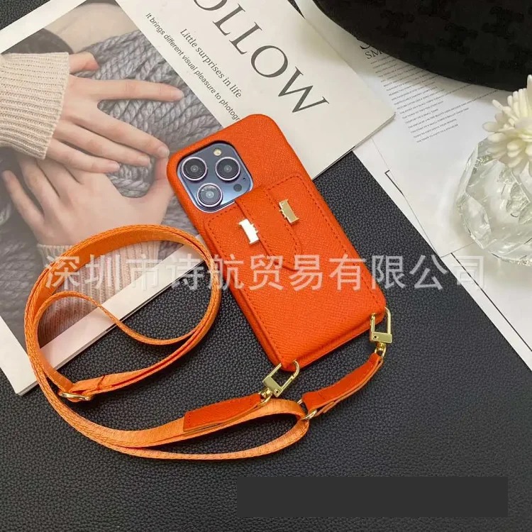 All-inclusive suitable for 17 promax mobile phone case, diagonal plug-in card, Apple protective case, anti-lost lanyard, fashionable and simple 16