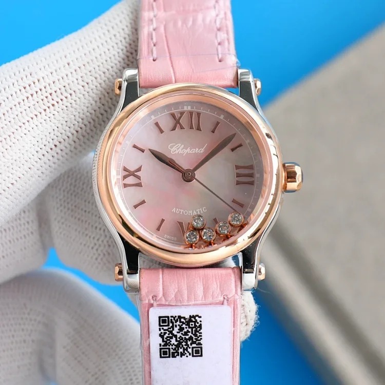 DX318 Watch Happy Diamond Series Seagull Belt Mechanical Watch Women's Watch Luxury Women's Watch Waterproof Watch Box Mechanical