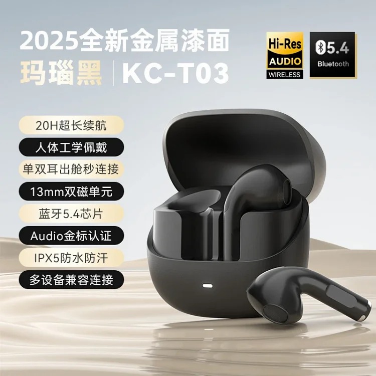 2025 new Bluetooth headset T03 technology flip cover wireless semi-in-ear call e-sports low latency cross-border hot model