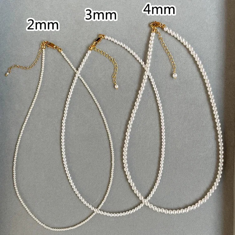 Austria imported strong light extremely fine millet pearl necklace women's simple clavicle chain light luxury niche high-end necklace