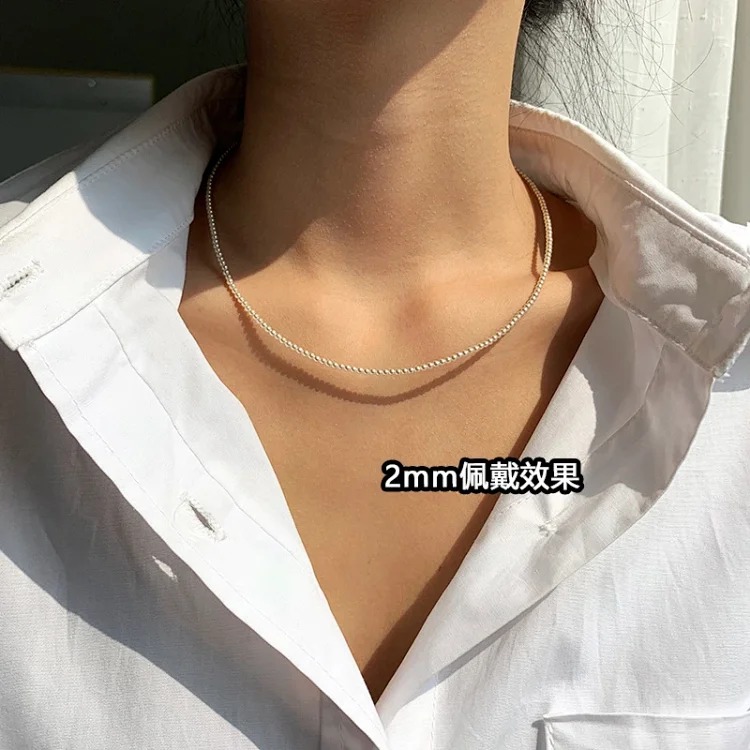 Austria imported strong light extremely fine millet pearl necklace women's simple clavicle chain light luxury niche high-end necklace