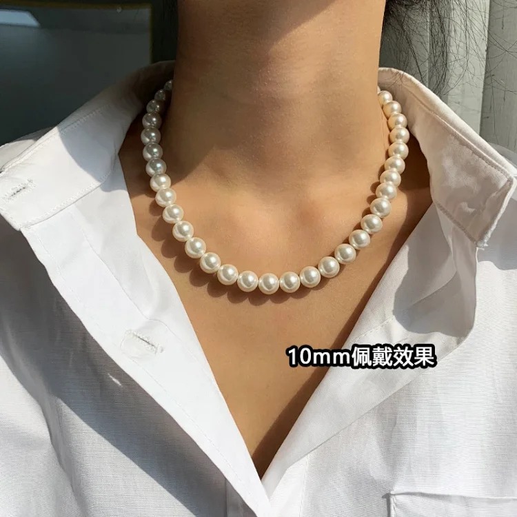 Austria imported strong light extremely fine millet pearl necklace women's simple clavicle chain light luxury niche high-end necklace