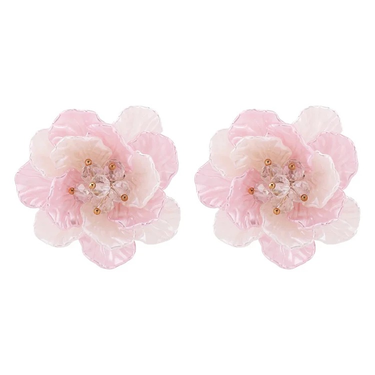 N11582 cross-border European and American fashion flower pearl necklace earrings temperament fresh literary rhinestone beaded clavicle chain