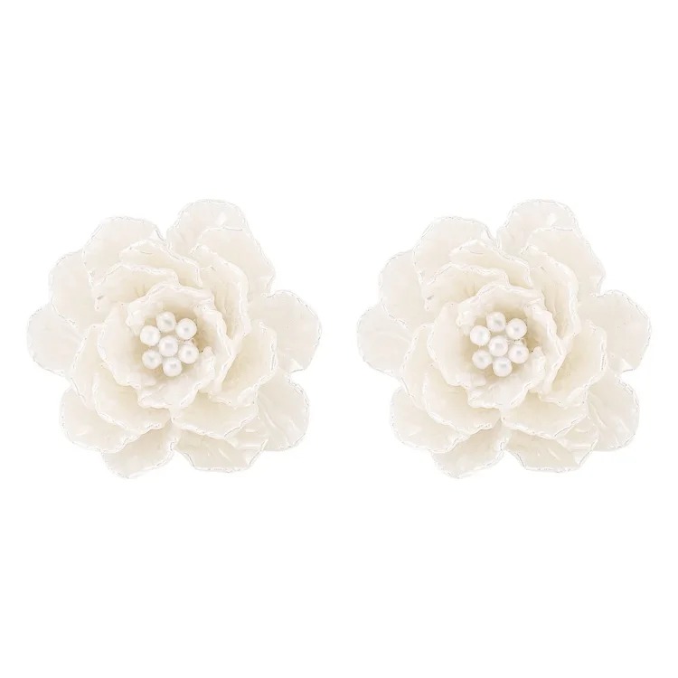 N11582 cross-border European and American fashion flower pearl necklace earrings temperament fresh literary rhinestone beaded clavicle chain
