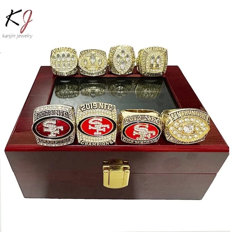 NFL San Francisco 49ers championship ring 8-piece set World Cup fan commemorative collectible men's ring
