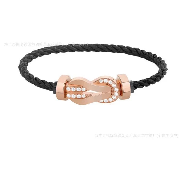 Frederic Horseshoe Buckle Diamond Bracelet Plated 18K Light Luxury Couple Style Bracelet Large Men and Women's Zodiac Year Red Rope