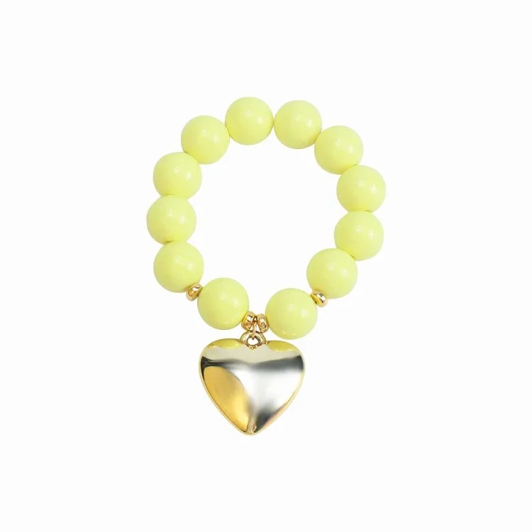 B3767 cross-border dopamine color beaded love bracelet foreign trade fashion pearl heart-shaped pendant necklace jewelry