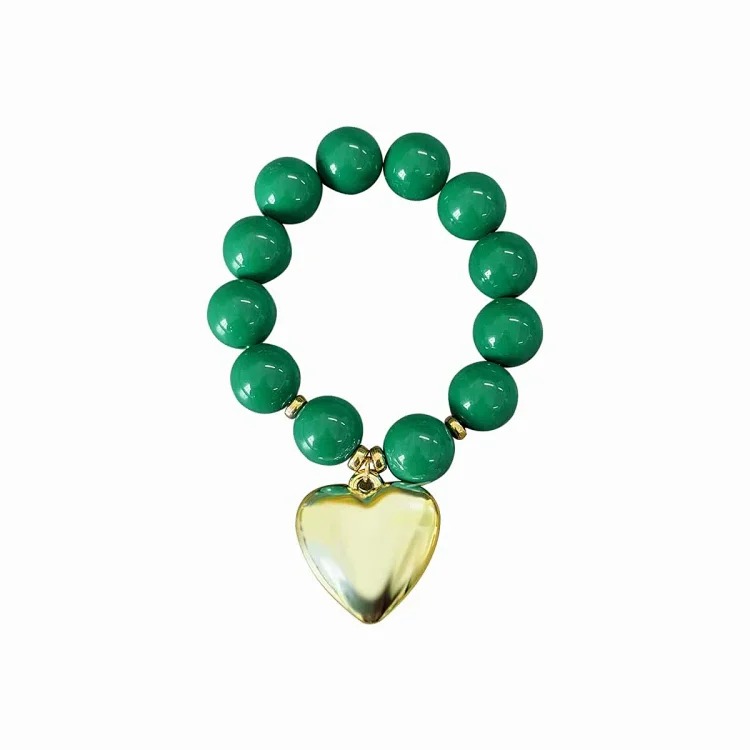 B3767 cross-border dopamine color beaded love bracelet foreign trade fashion pearl heart-shaped pendant necklace jewelry
