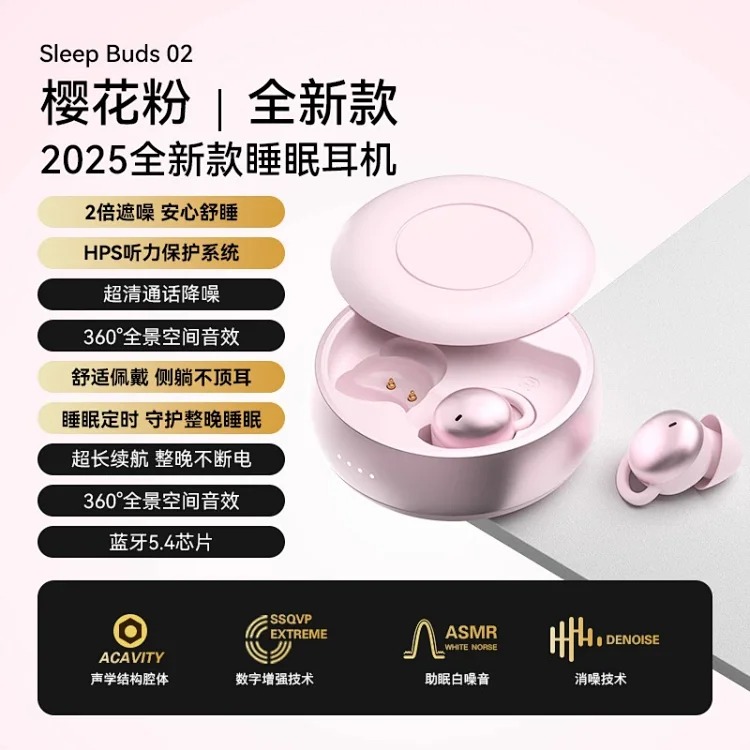 Sleep earphones new cross-border hot model thin and noise-cancelling true wireless Bluetooth earphones for side sleeping mini long-lasting earphones