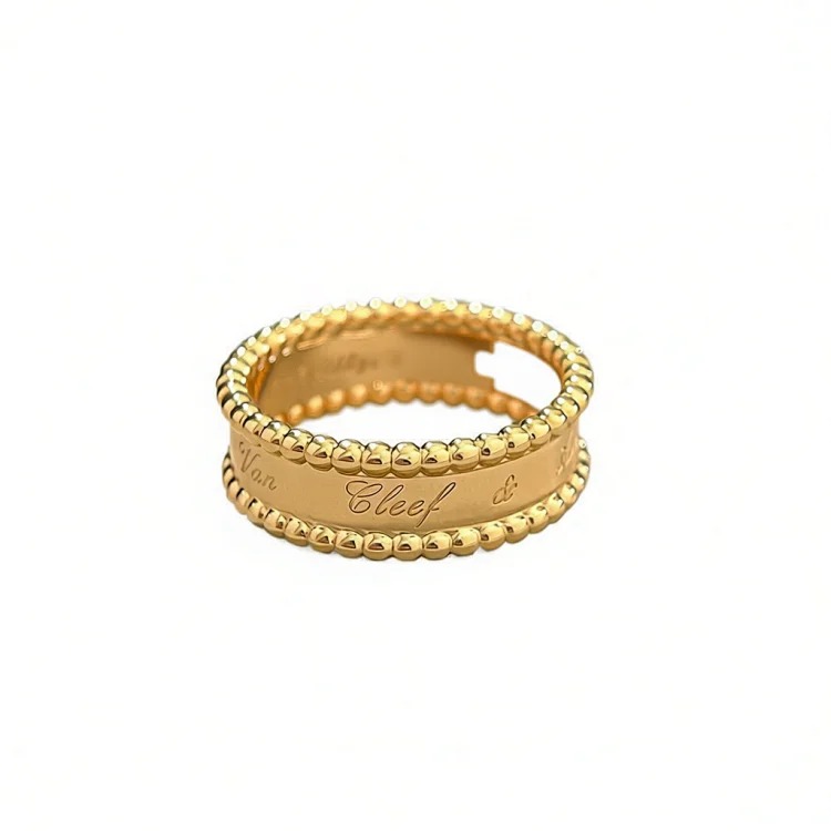 Classic four-leaf clover kaleidoscope ring, lucky clover signature series, women's 18k gold-plated bead ring, stackable and versatile