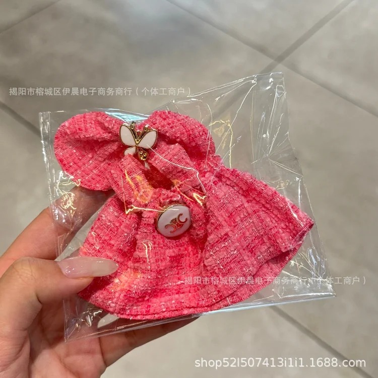 17 cm labubu first, second and third generation labubu sitting style vinyl clothes small fragrant style dress baby clothes