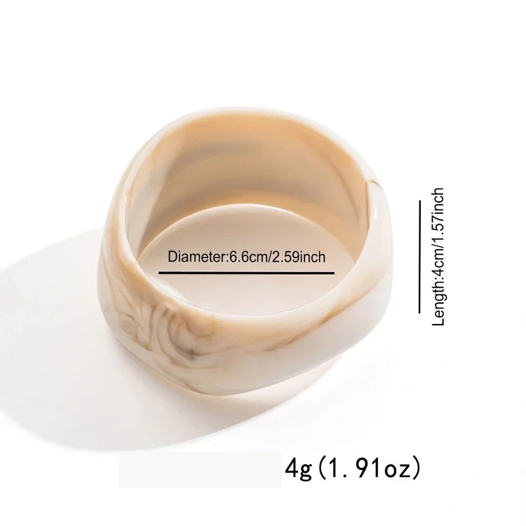 Cross-border personality geometric irregular acrylic alloy wide bracelet retro exaggerated Maillard multi-color versatile bracelet image 10