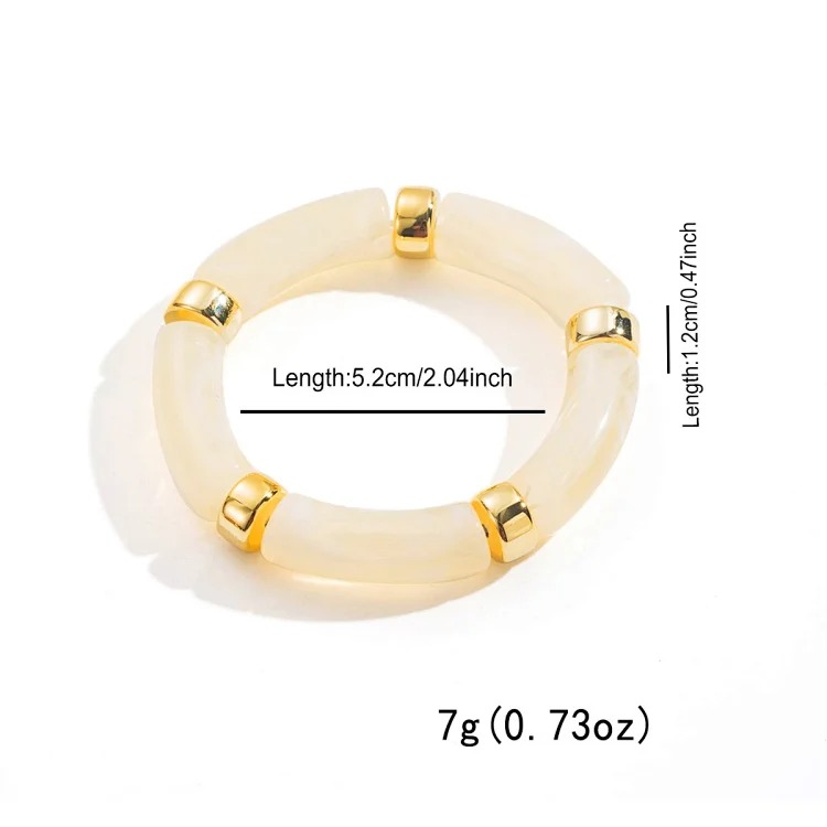 Cross-border personality geometric irregular acrylic alloy wide bracelet retro exaggerated Maillard multi-color versatile bracelet image 13