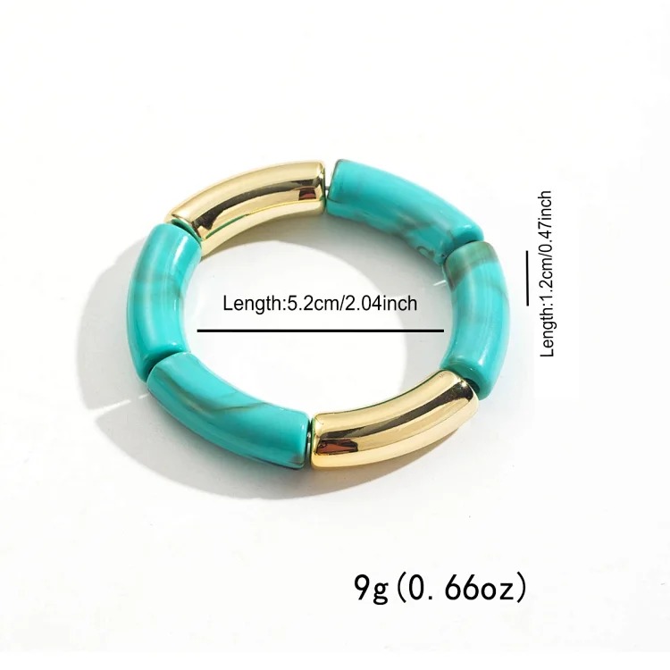 Cross-border personality geometric irregular acrylic alloy wide bracelet retro exaggerated Maillard multi-color versatile bracelet image 14