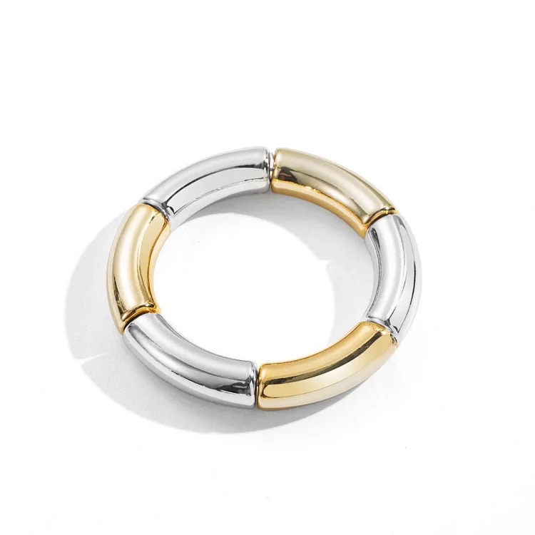 Cross-border personality geometric irregular acrylic alloy wide bracelet retro exaggerated Maillard multi-color versatile bracelet image 16