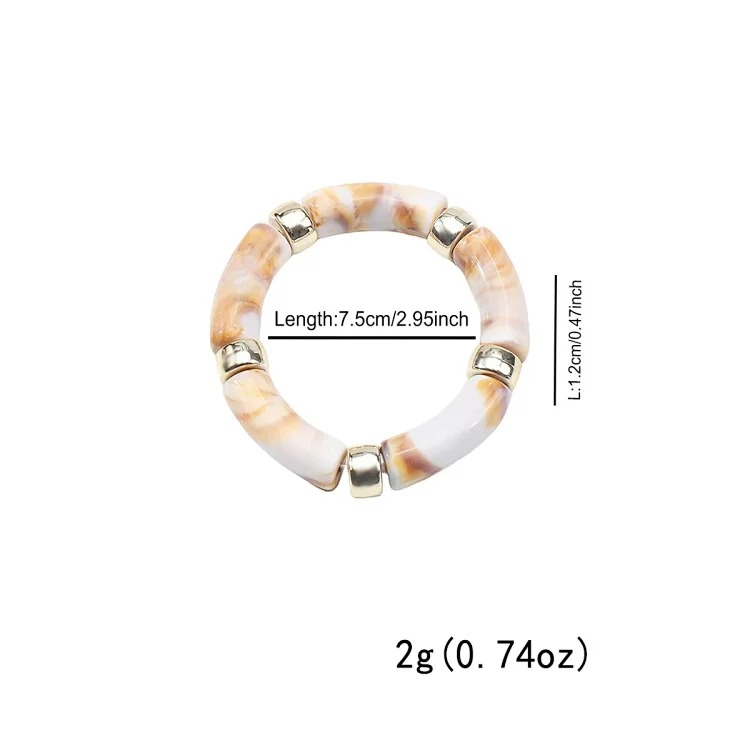 Cross-border personality geometric irregular acrylic alloy wide bracelet retro exaggerated Maillard multi-color versatile bracelet image 20