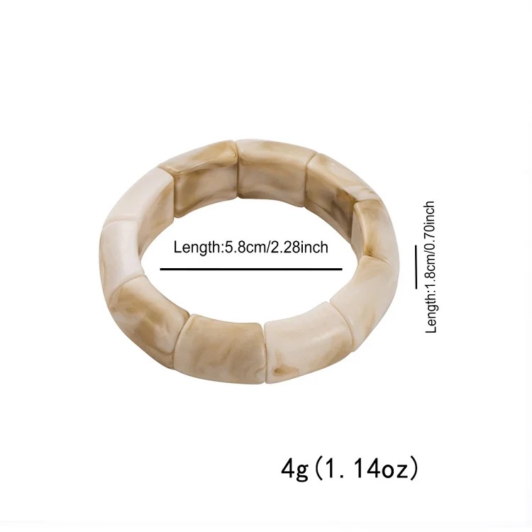 Cross-border personality geometric irregular acrylic alloy wide bracelet retro exaggerated Maillard multi-color versatile bracelet image 27