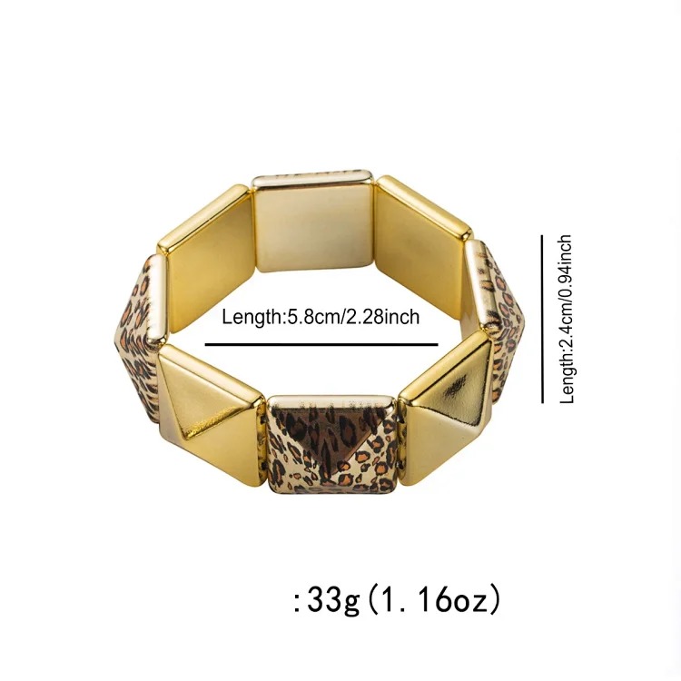 Cross-border personality geometric irregular acrylic alloy wide bracelet retro exaggerated Maillard multi-color versatile bracelet image 29