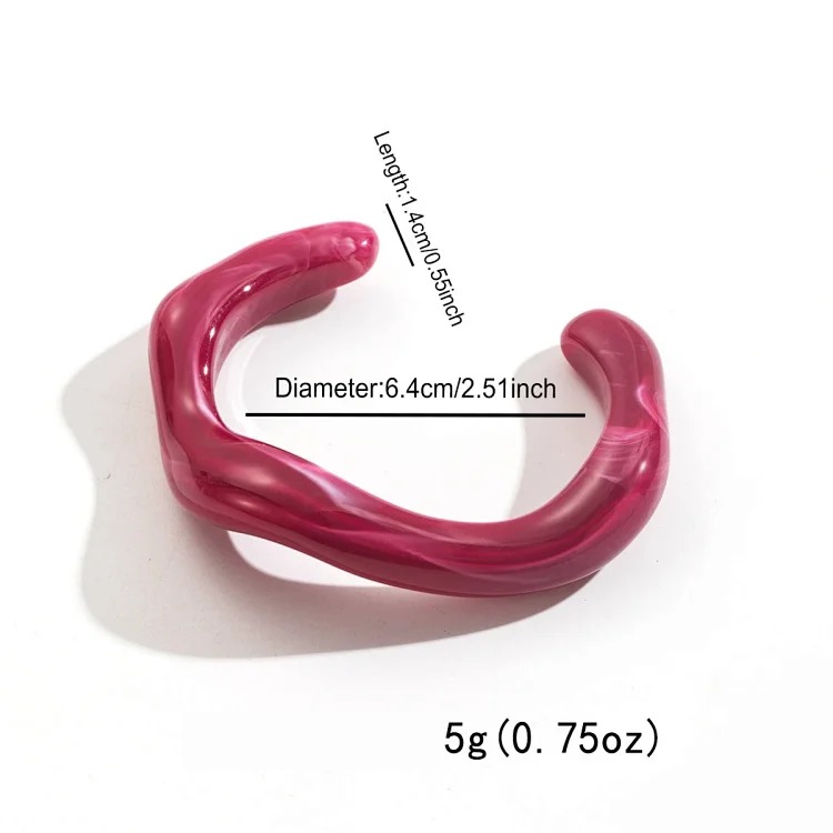 Cross-border personality geometric irregular acrylic alloy wide bracelet retro exaggerated Maillard multi-color versatile bracelet image 2