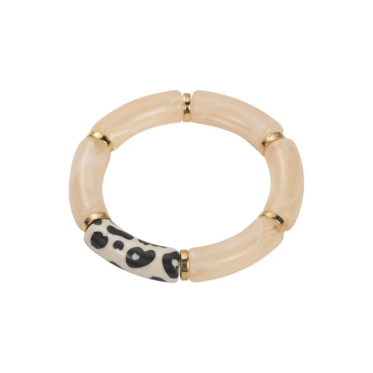 Cross-border personality geometric irregular acrylic alloy wide bracelet retro exaggerated Maillard multi-color versatile bracelet image 41