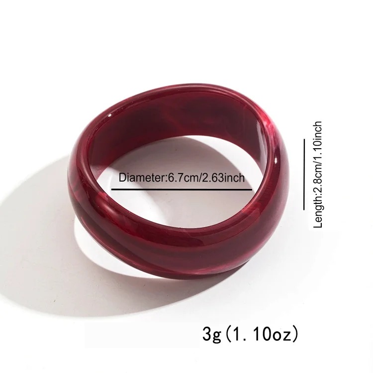 Cross-border personality geometric irregular acrylic alloy wide bracelet retro exaggerated Maillard multi-color versatile bracelet image 8