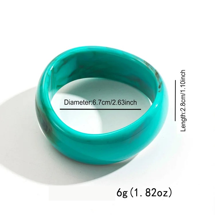 Cross-border personality geometric irregular acrylic alloy wide bracelet retro exaggerated Maillard multi-color versatile bracelet image 9