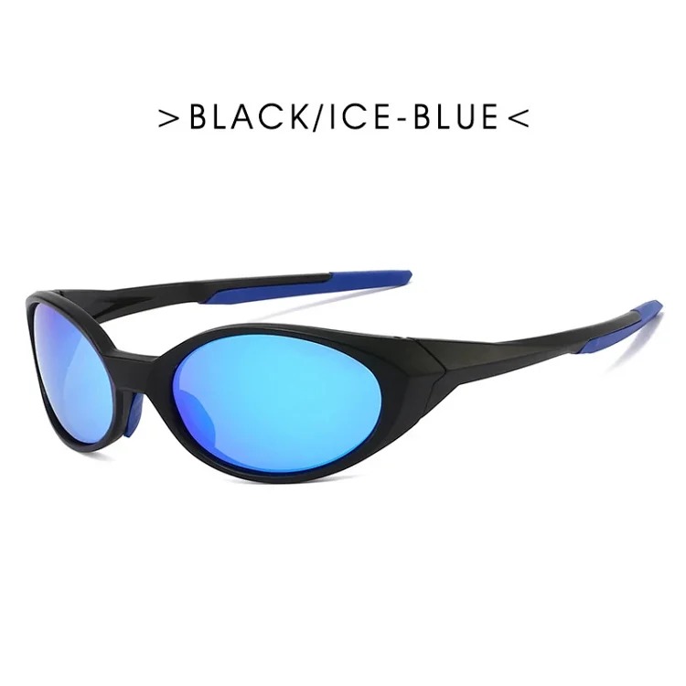 Y2K elliptical sunglasses futuristic hip-hop niche street shooting men and women TEMU cross-border punk retro polarized sunglasses