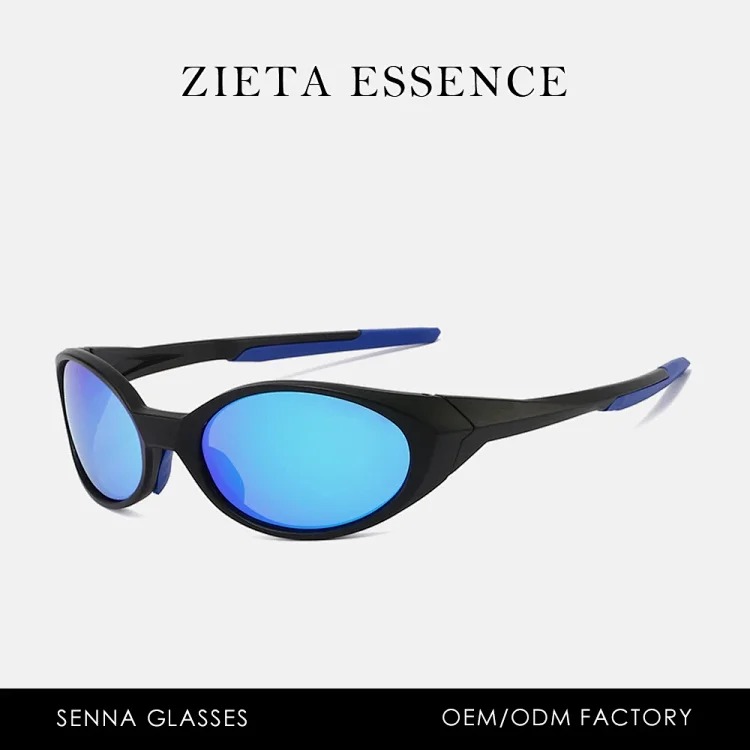Y2K elliptical sunglasses futuristic hip-hop niche street shooting men and women TEMU cross-border punk retro polarized sunglasses
