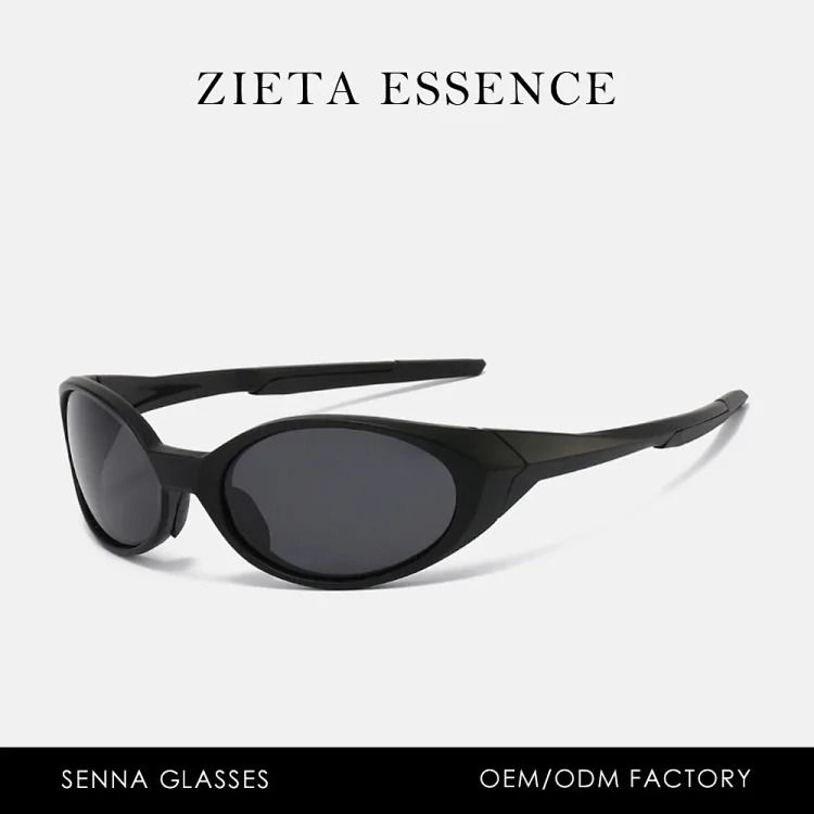 Y2K elliptical sunglasses futuristic hip-hop niche street shooting men and women TEMU cross-border punk retro polarized sunglasses