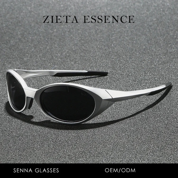 Y2K elliptical sunglasses futuristic hip-hop niche street shooting men and women TEMU cross-border punk retro polarized sunglasses