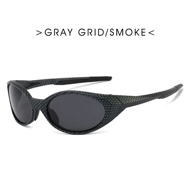 Y2K elliptical sunglasses futuristic hip-hop niche street shooting men and women TEMU cross-border punk retro polarized sunglasses