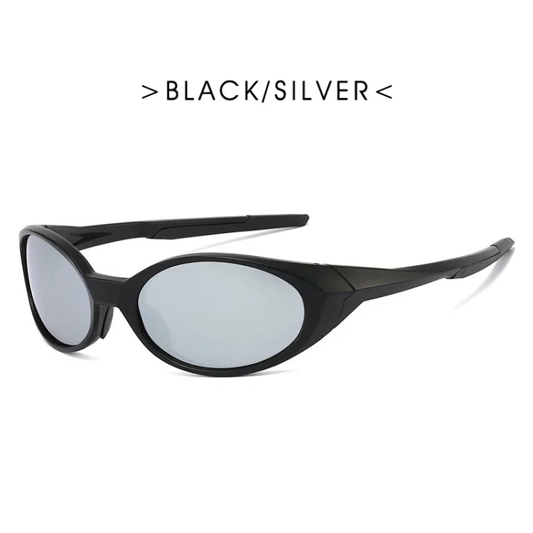 Y2K elliptical sunglasses futuristic hip-hop niche street shooting men and women TEMU cross-border punk retro polarized sunglasses