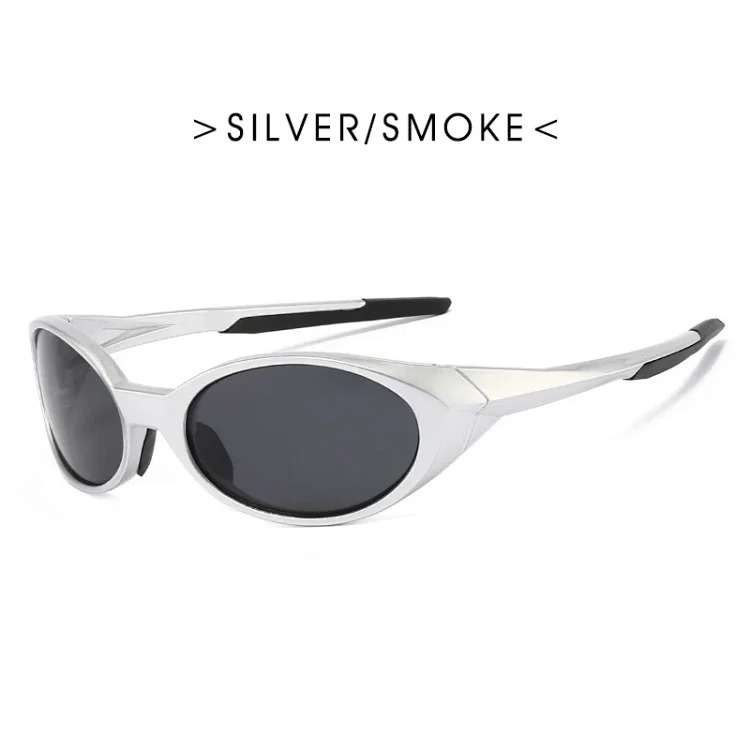 Y2K elliptical sunglasses futuristic hip-hop niche street shooting men and women TEMU cross-border punk retro polarized sunglasses