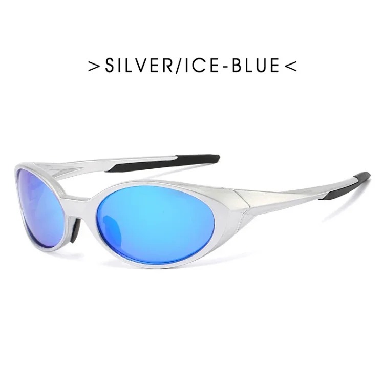Y2K elliptical sunglasses futuristic hip-hop niche street shooting men and women TEMU cross-border punk retro polarized sunglasses