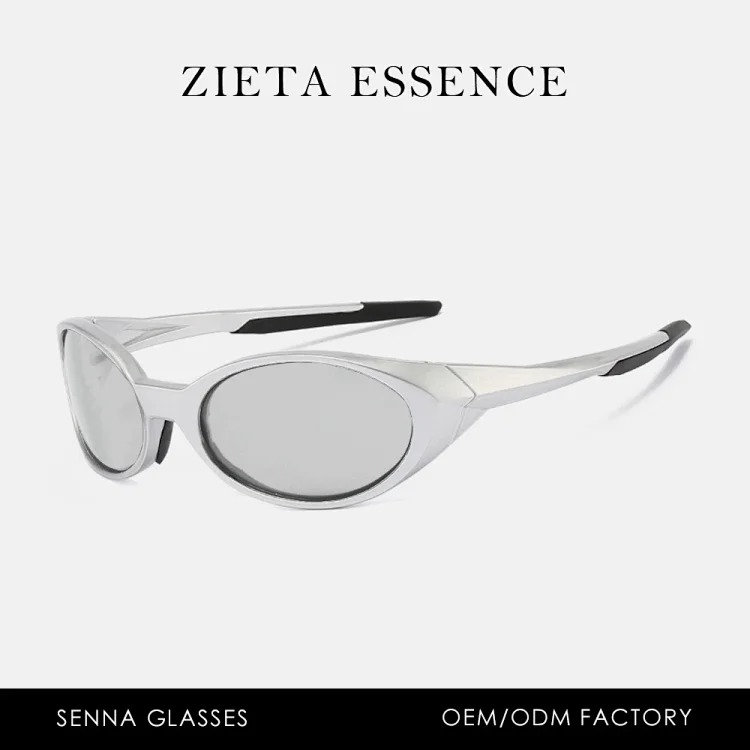 Y2K elliptical sunglasses futuristic hip-hop niche street shooting men and women TEMU cross-border punk retro polarized sunglasses