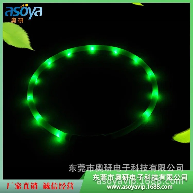 Snap-on LED light-emitting silicone lamp beads dog collar usb charging pet flashing collar manufacturer hot selling wholesale
