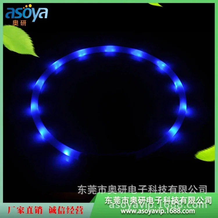 Snap-on LED light-emitting silicone lamp beads dog collar usb charging pet flashing collar manufacturer hot selling wholesale