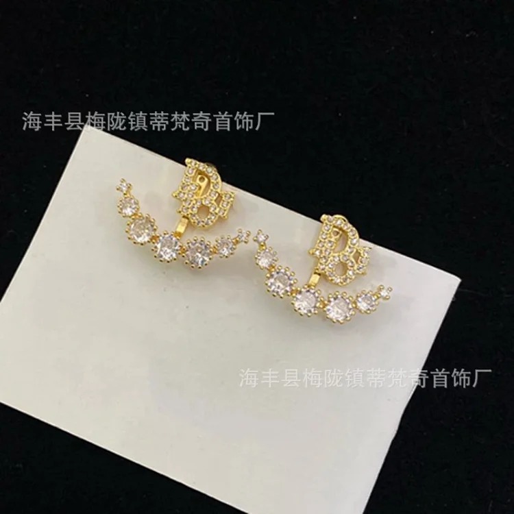 Dijia/Djia earrings size pearl little bee butterfly CD earrings new temperament front and rear hanging earrings wholesale