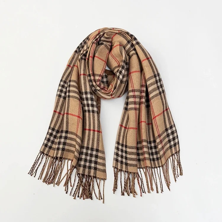 New jacquard plaid double-sided warm faux cashmere for autumn and winter