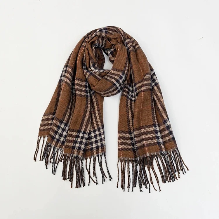 New jacquard plaid double-sided warm faux cashmere for autumn and winter