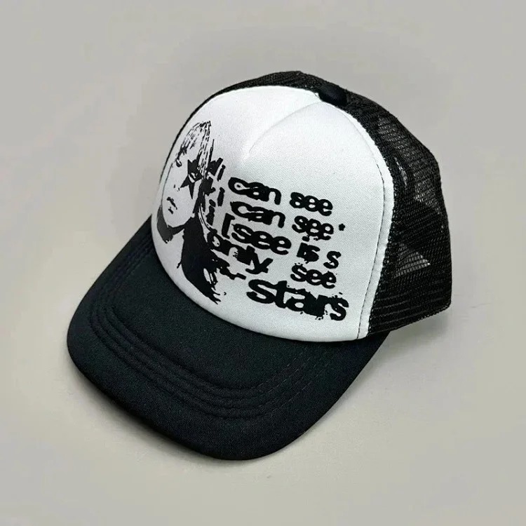 Youthful and trendy youthful fashion color block letter baseball cap