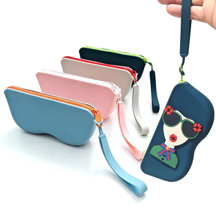 Cross-border silicone glasses bag portable sunglasses storage bag sunglasses storage box diy glasses silicone bag in stock