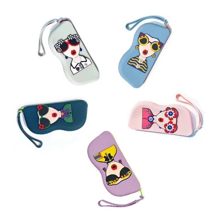 Cross-border silicone glasses bag portable sunglasses storage bag sunglasses storage box diy glasses silicone bag in stock