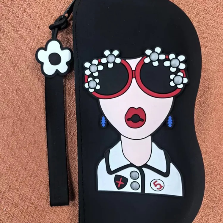 Cross-border silicone glasses bag portable sunglasses storage bag sunglasses storage box diy glasses silicone bag in stock