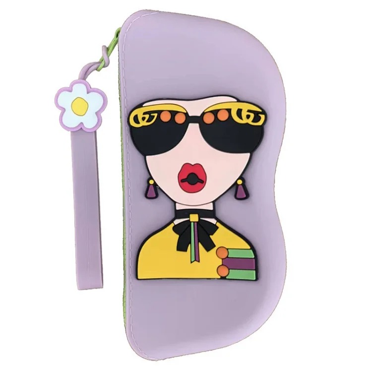 Cross-border silicone glasses bag portable sunglasses storage bag sunglasses storage box diy glasses silicone bag in stock