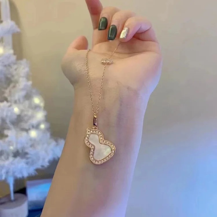 Gourd necklace carnelian pendant high 18k rose gold clavicle chain factory direct sales live broadcast dropshipping