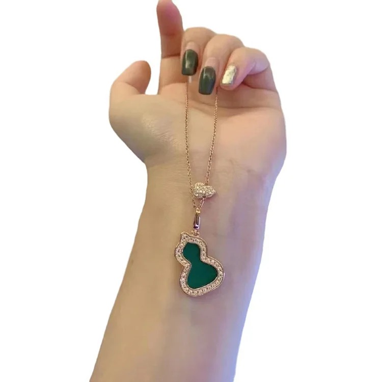 Gourd necklace carnelian pendant high 18k rose gold clavicle chain factory direct sales live broadcast dropshipping