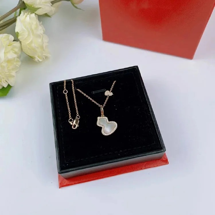 Gourd necklace carnelian pendant high 18k rose gold clavicle chain factory direct sales live broadcast dropshipping