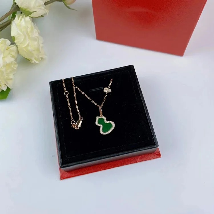 Gourd necklace carnelian pendant high 18k rose gold clavicle chain factory direct sales live broadcast dropshipping